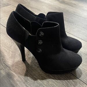 Unlisted Black Buttoned Heeled Boots